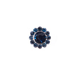 Italian Navy Rhinestone Shank Back Button - 14L/9mm