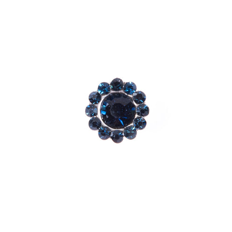 Italian Navy Rhinestone Shank Back Button - 14L/9mm