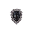 Italian Charcoal Teardrop Rhinestone Button - 32L/20mm