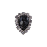 Italian Charcoal Teardrop Rhinestone Button - 32L/20mm