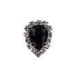 Italian Black Teardrop Rhinestone Button - 32L/20mm