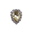 Italian Yellow Teardrop Rhinestone Button - 32L/20mm