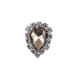 Italian Champagne Teardrop Rhinestone Button - 32L/20mm