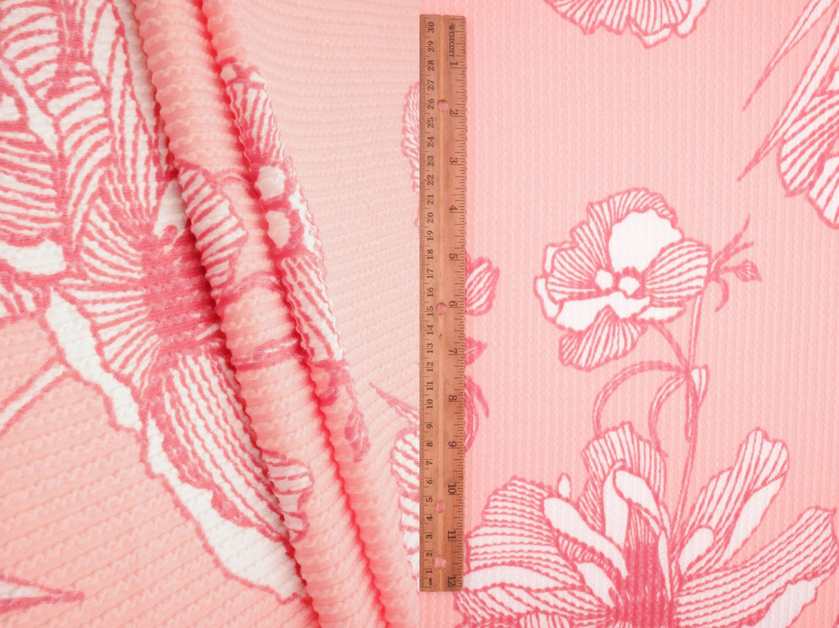 Floral Print Double Knit Fabric 56/57" Soft Stretchy Polyester Rayon Spandex