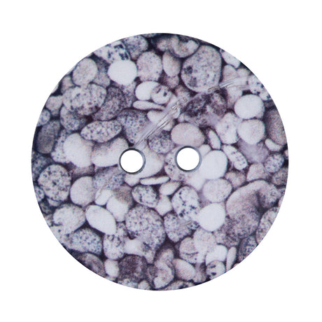 Italian Pebble Printed Coconut Button - 48L/30.5mm