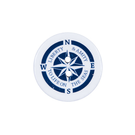Italian Blue and White Nautical 2-Hole Coconut Button - 32L/20mm