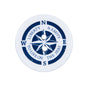Italian Blue and White Nautical 2-Hole Coconut Button - 40L/25.5mm