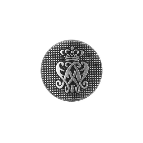 Italian Silver Crest Zamac Button - 24L/15mm