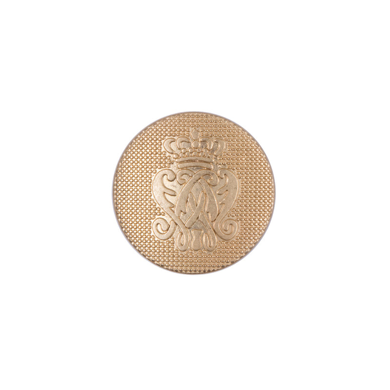 Gold Italian Crest Zamac Button - 24L/15mm