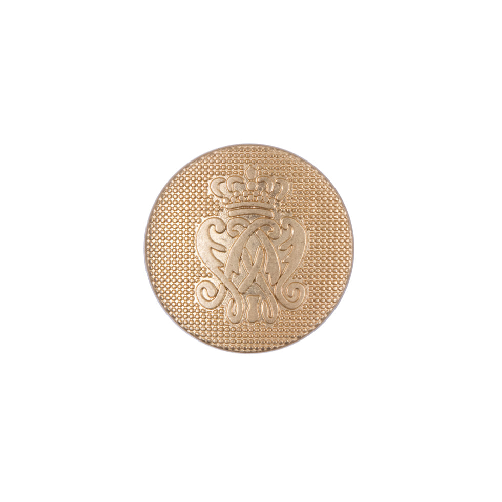 Gold Italian Crest Zamac Button - 24L/15mm
