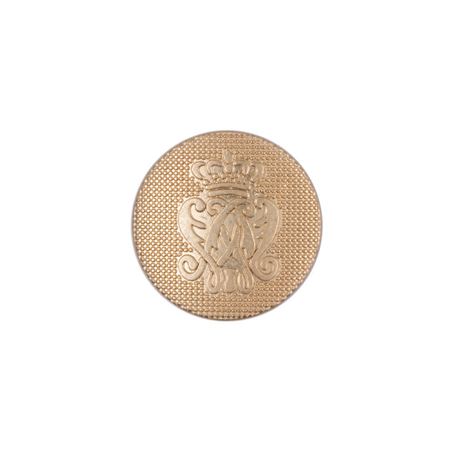 Gold Italian Crest Zamac Button - 24L/15mm