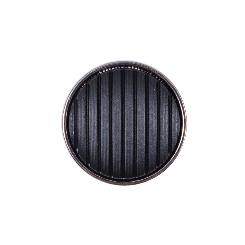 Italian Black and Silver Zamac Button - 36L/23mm