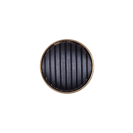 Italian Black and Gold Zamac Button - 24L/15mm
