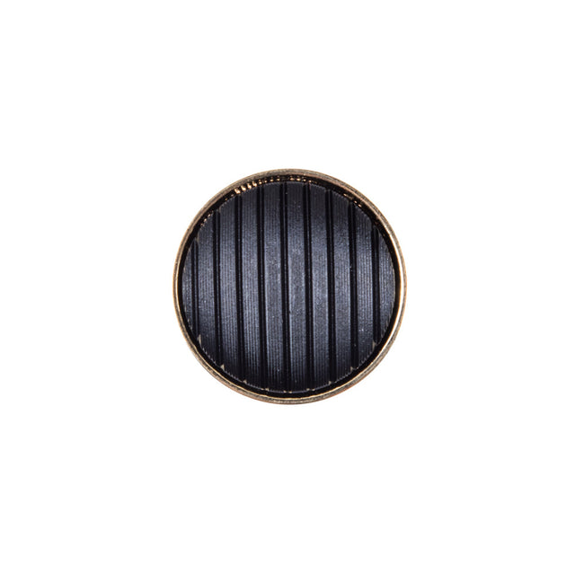 Italian Black and Gold Zamac Button - 24L/15mm