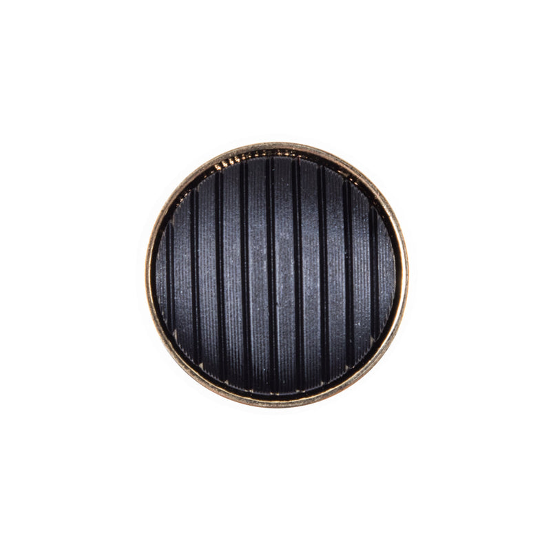 Italian Black and Gold Zamac Button - 32L/20mm