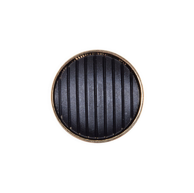 Italian Black and Gold Zamac Button - 32L/20mm