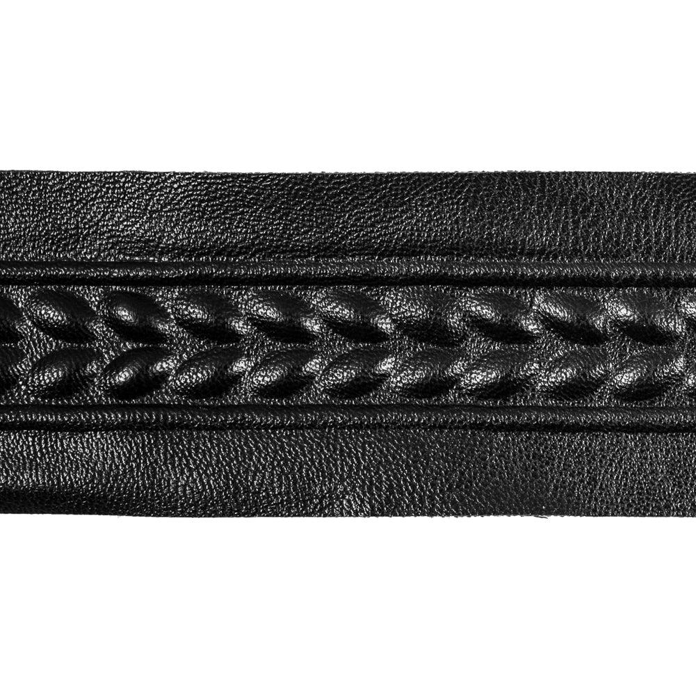 Italian Black Embossed Faux Leather - 1.75"