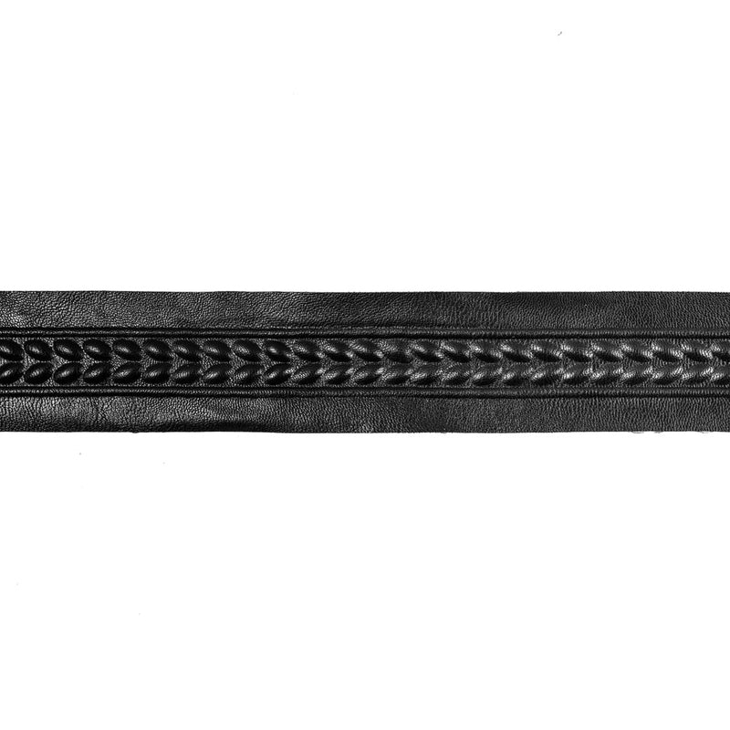 Italian Black Embossed Faux Leather - 1.75"