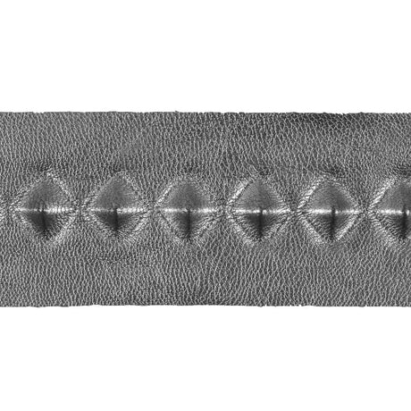 Italian Silver Stud Embossed Faux Leather - 1.75"