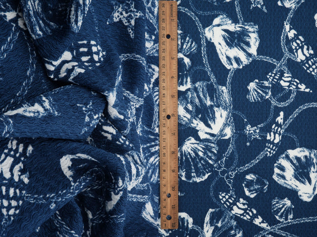 Shell Print Crepe Knit Fabric