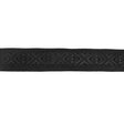 Italian Black Geometric Embossed Double Knit Trim - 1.75"