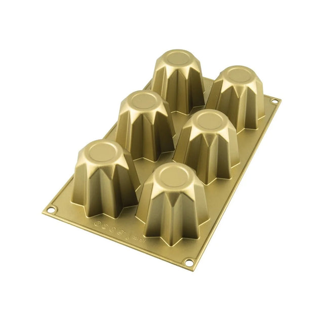 Silikomart Silicone Bakeware Pandoro 5 Oz, 3.15" Dia x 2.44" H., 6 Cavities