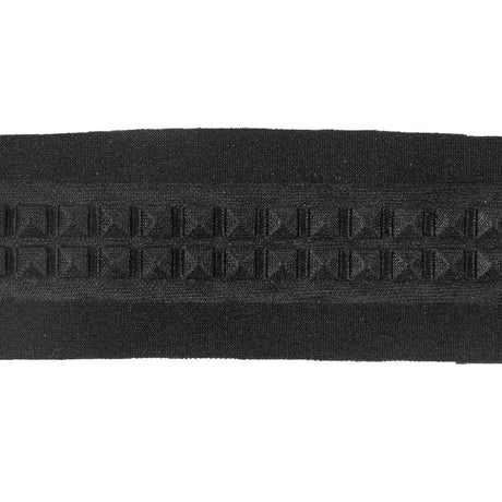 Italian Black Stud Embossed Double Knit Trim - 1"