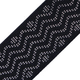 Italian Black and Metallic Silver Elastic Trim