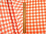 Gingham Print Rib Knit Fabric