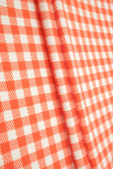 Gingham Print Rib Knit Fabric