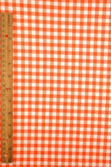 Gingham Print Rib Knit Fabric