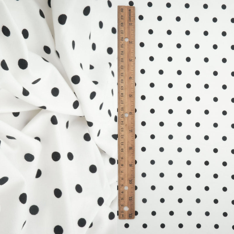 Polka Dot Brushed Knit Ivory Black