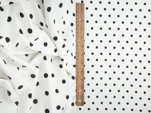 Polka Dot Brushed Knit Ivory Black