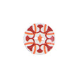Italian Red, Orange and White Coconut Button - 24L/15mm