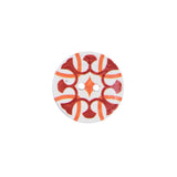 Italian Red, Orange and White Coconut Button - 24L/15mm