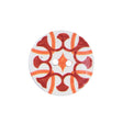 Italian Red, Orange and White Coconut Button - 36L/23mm