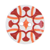 Italian Red, Orange and White Coconut Button - 48L/30.5mm