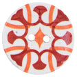 Italian Red, Orange and White Coconut Button - 64L/40.5mm
