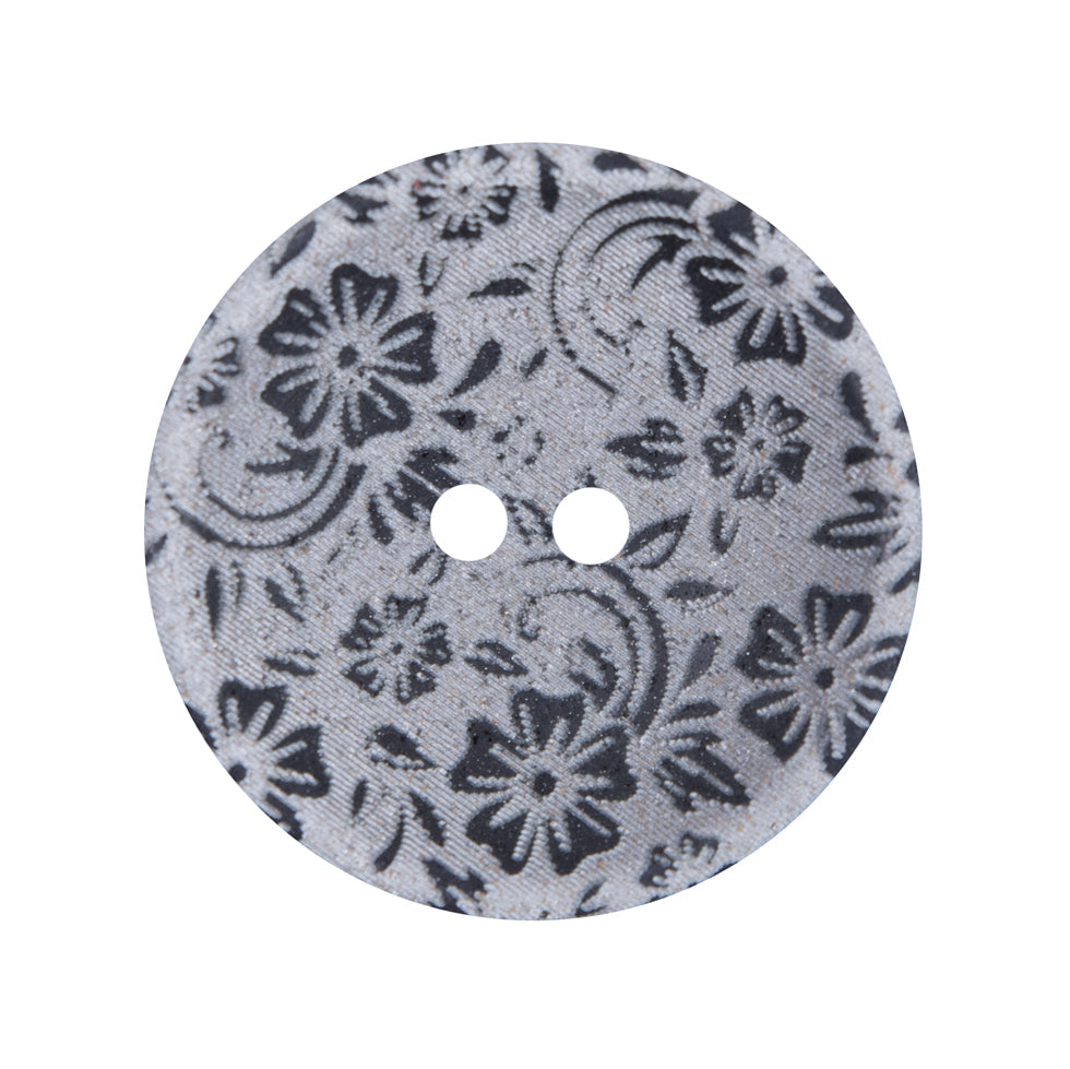 Italian Metallic Silver Lasered Button - 44L/28MM