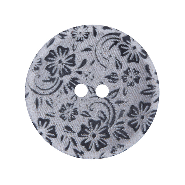 Italian Metallic Silver Lasered Button - 44L/28MM
