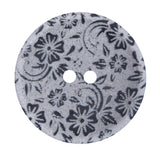 Italian Metallic Silver Lasered Button - 54L/34mm