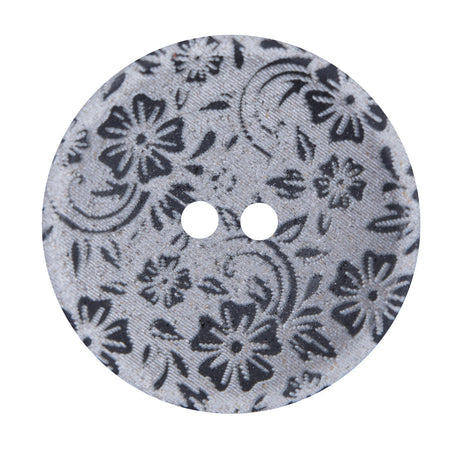 Italian Metallic Silver Lasered Button - 54L/34mm