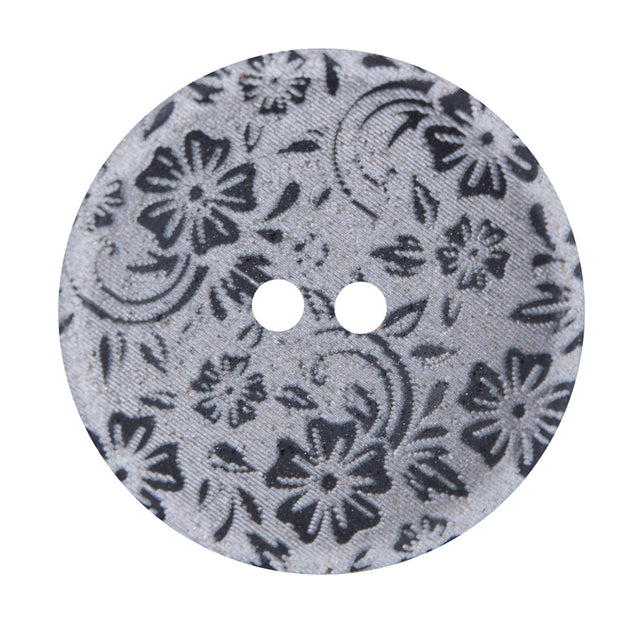 Italian Metallic Silver Lasered Button - 54L/34mm