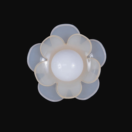Italian Ivory Floral Shank-Back Button - 40L/25.5mm