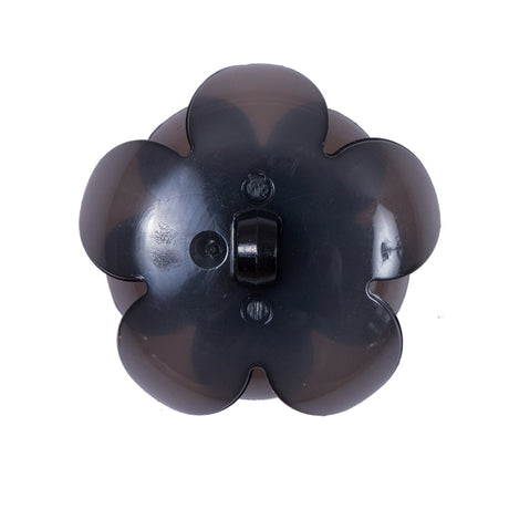 Italian Black Floral Shank-Back Button - 48L/30.5mm