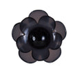 Italian Black Floral Shank-Back Button - 48L/30.5mm