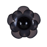 Italian Black Floral Shank-Back Button - 48L/30.5mm