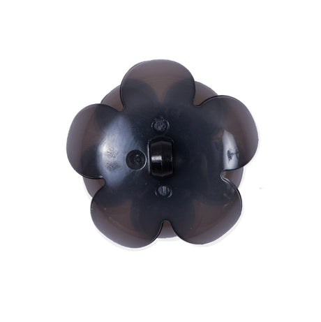 Italian Black Floral Shank-Back Button - 40L/25.5mm