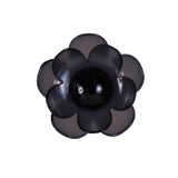 Italian Black Floral Shank-Back Button - 40L/25.5mm