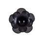 Italian Black Floral Shank-Back Button - 40L/25.5mm